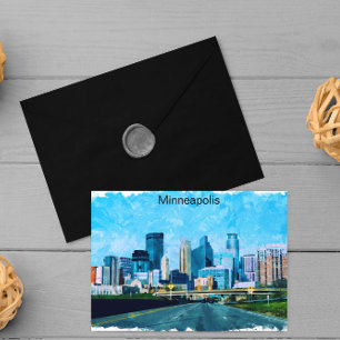 Minneapolis Minnesota Travel Skyline Postcard