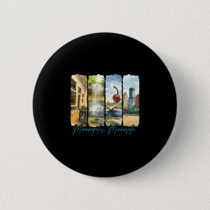 Minneapolis Minnesota Traveling Trip Brushstroke S 6 Cm Round Badge