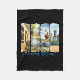 Minneapolis Minnesota Traveling Trip Brushstroke S Fleece Blanket