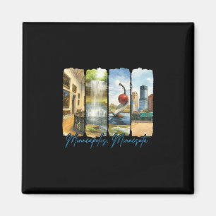 Minneapolis Minnesota Traveling Trip Brushstroke S Magnet
