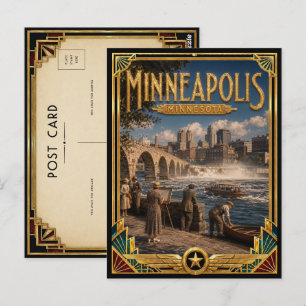 Minneapolis Minnesota Vintage Art Deco Golden Age Postcard