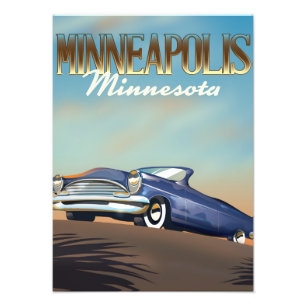 Minneapolis, Minnesota vintage travel poster