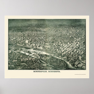 Minneapolis, MN Panoramic Map - 1879 Poster