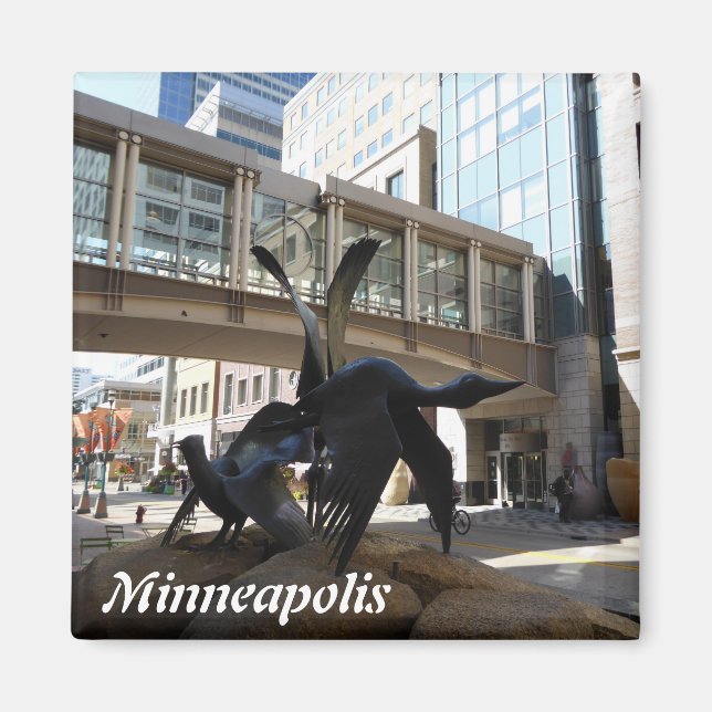 Minneapolis Nicollet Mall Photo Magnet Skyway (Front)