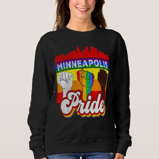 Minneapolis Pride Rainbow Gay Pride Flag  Lgbt Sweatshirt (Front)