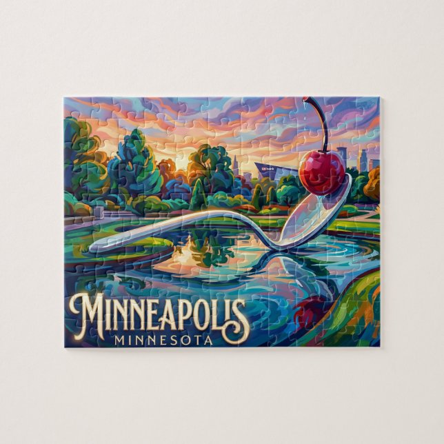 Minneapolis Sculpture Garden Minnesota Jigsaw Puzzle (Horizontal)