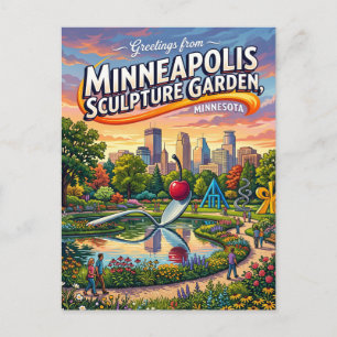 Minneapolis Sculpture Garden USA Postcard