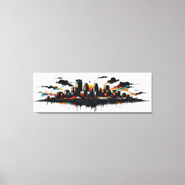 Minneapolis Skyline Canvas Art  (Front)