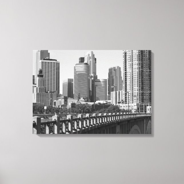Minneapolis Skyline In Daylight Canvas Print (Front)