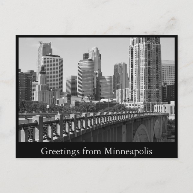 Minneapolis Skyline In Daylight Postcard (Front)