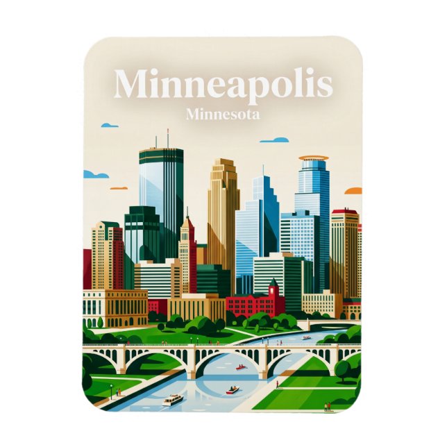 Minneapolis Skyline USA Magnet (Vertical)