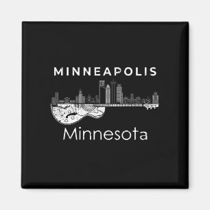 Minneapolis Souvenir Men Minnesota Music Guitar Magnet