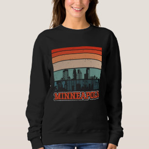 Minneapolis USA Retro Vintage Sunset Skyline Minne Sweatshirt
