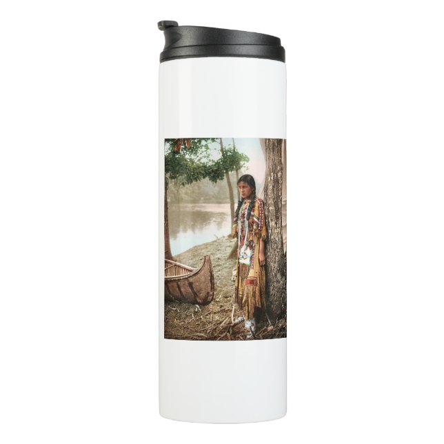 Minnehaha 1897 Vintage Native American Hiawatha Thermal Tumbler (Rotated Right)