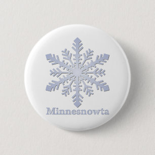 Minnesnowta Blue Snowflake 6 Cm Round Badge