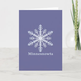 Minnesnowta Blue Snowflake Holiday Card