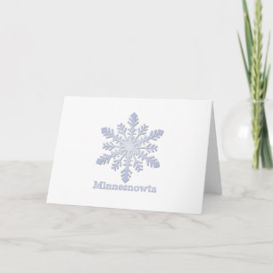 Minnesnowta Blue Snowflake Holiday Card