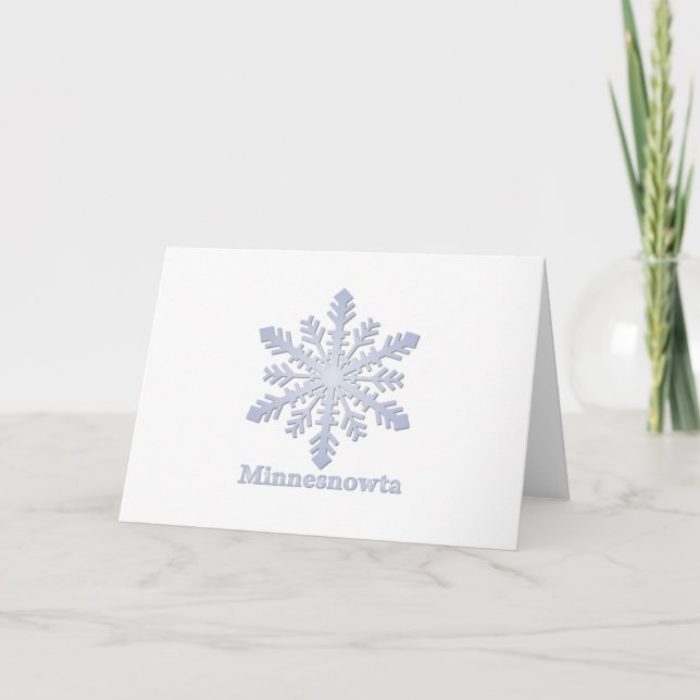 Minnesnowta Blue Snowflake Holiday Card (Front)