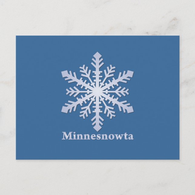 Minnesnowta Blue Snowflake Postcard (Front)