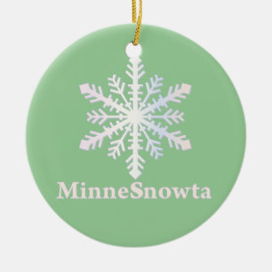 MinneSnowta with Snowflake Ceramic Tree Decoration
