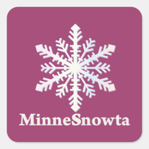 MinneSnowta with Snowflake Square Sticker