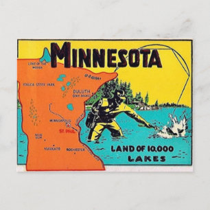 Minnesota 10,000 Lakes Postcard