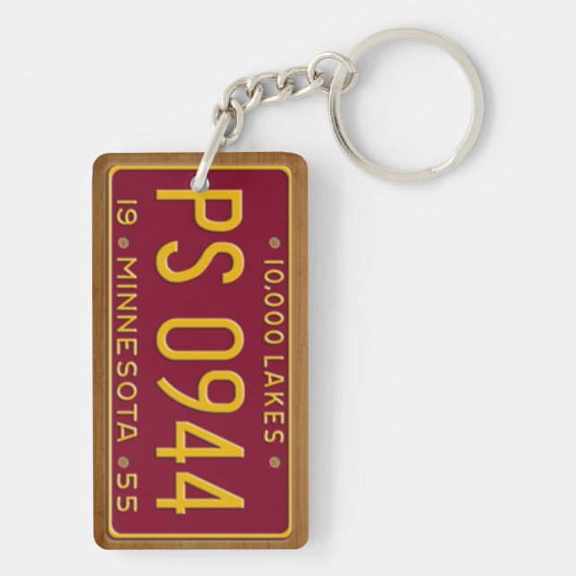 Minnesota 1955 Vintage License Plate Keychain (Back)