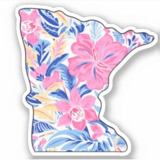 Minnesota 3" x 3" Vinyl Sticker - tropical