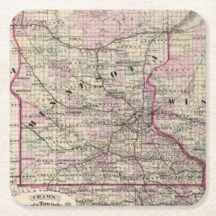 Minnesota 9 square paper coaster