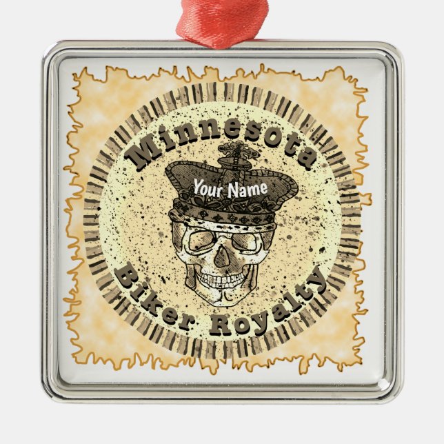 Minnesota Biker  Metal Tree Decoration (Front)