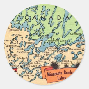 Minnesota Border Lakes Classic Round Sticker