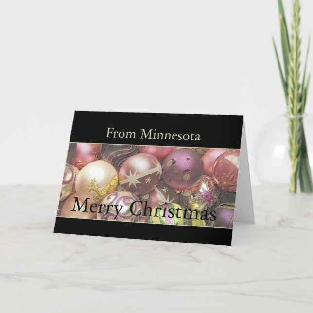 Minnesota  Christmas Card, state specific Holiday Card (Front)