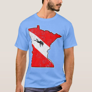 Minnesota Dive Flag Scuba Diving State Map Dive Fl T-Shirt