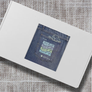Minnesota Dog in Jean Pocket Square Sticker