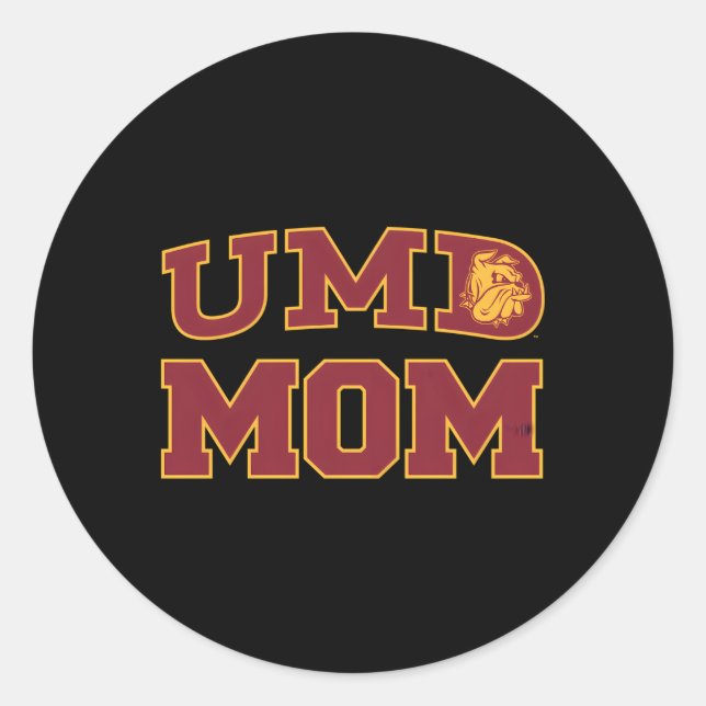 Minnesota Duluth Umd Bulldogs Mum Classic Round Sticker (Front)