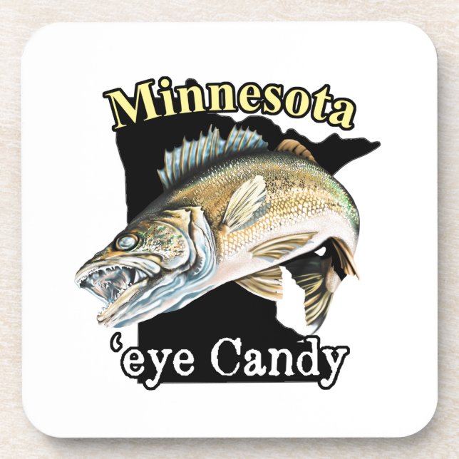 Minnesota 'Eye Candy Funny Walleye Fishing Coaster (Front)