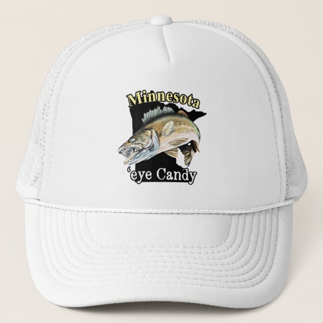 Minnesota 'Eye Candy Funny Walleye Fishing Trucker Hat (Front)