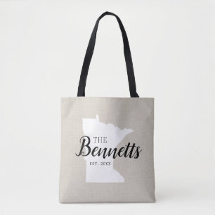 Minnesota Family Monogram State Tote Bag