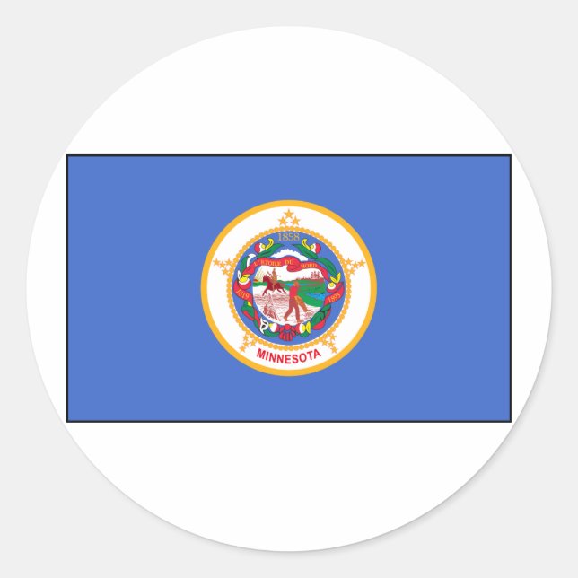 Minnesota Flag Classic Round Sticker (Front)