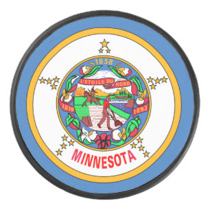 Minnesota flag hockey puck