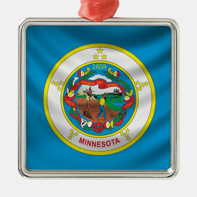 Minnesota Flag Metal Tree Decoration (Front)