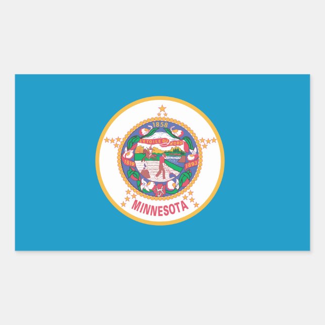 MINNESOTA Flag - Rectangular Sticker (Front)