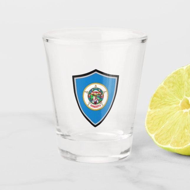 Minnesota flag shot glass (Front)