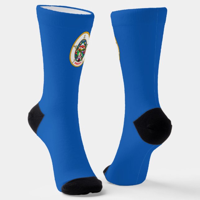 Minnesota flag socks (Angled)