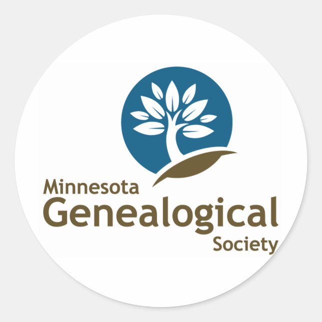 Minnesota Genealogical Society Classic Round Sticker (Front)