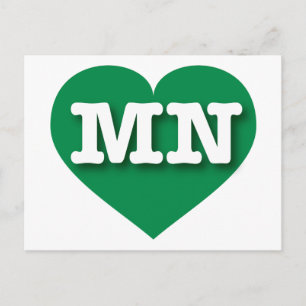MInnesota Green Heart - I love MN Postcard