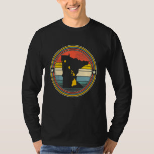 Minnesota Hawaii Roots Origine State Map Retro T-Shirt