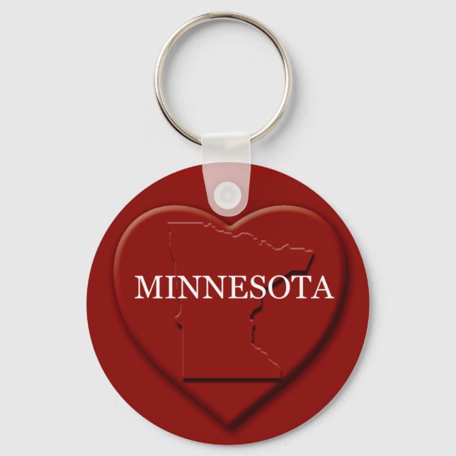 Minnesota Heart Map Keychain (Front)