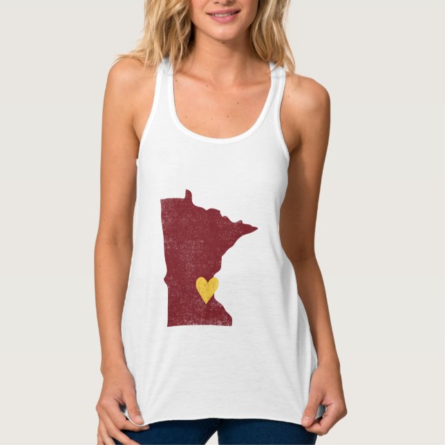 Minnesota Heart shirt (maroon) - Customisable! (Front)