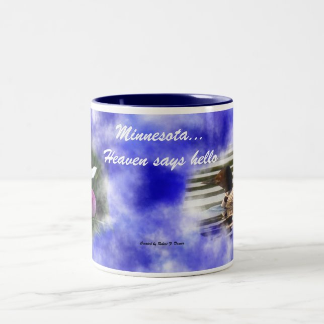 Minnesota...Heaven says hello Two-Tone Coffee Mug (Center)